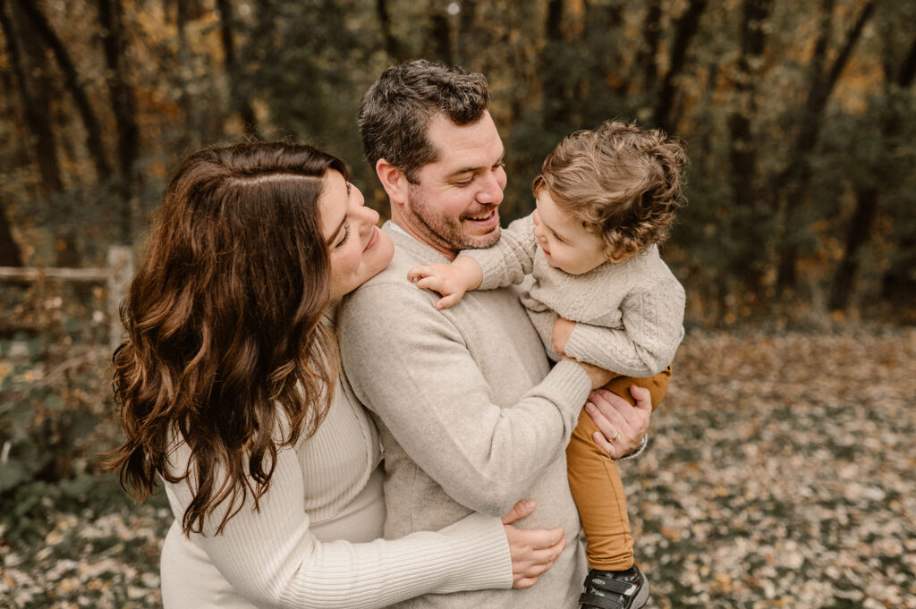 Family at Brunet Park in the fall
